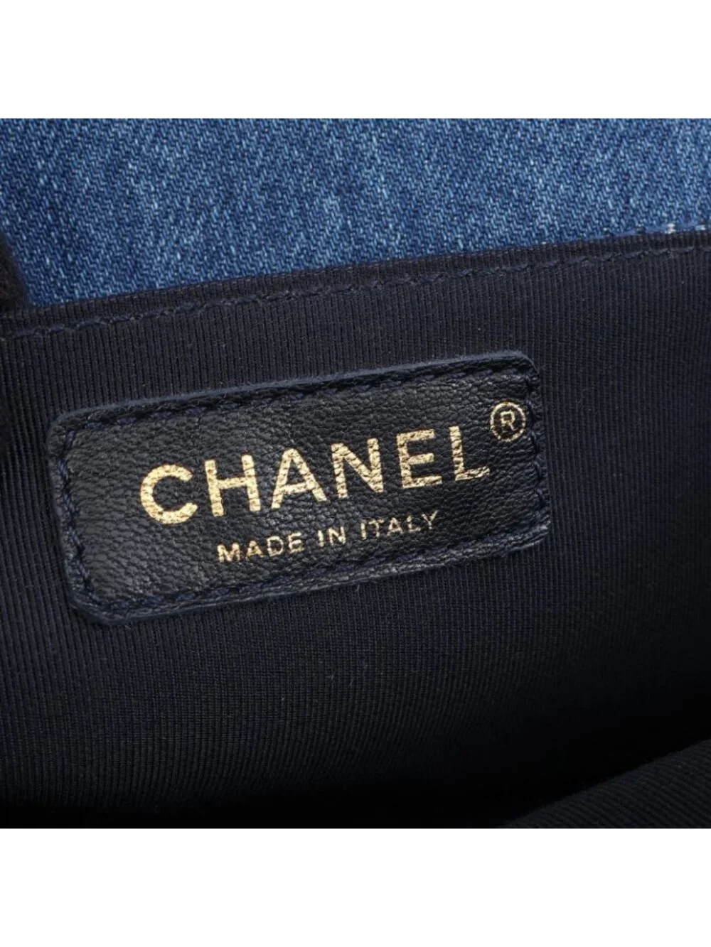 Chanel Shoulder Bag Boy Patchwork Denim Blue Chain